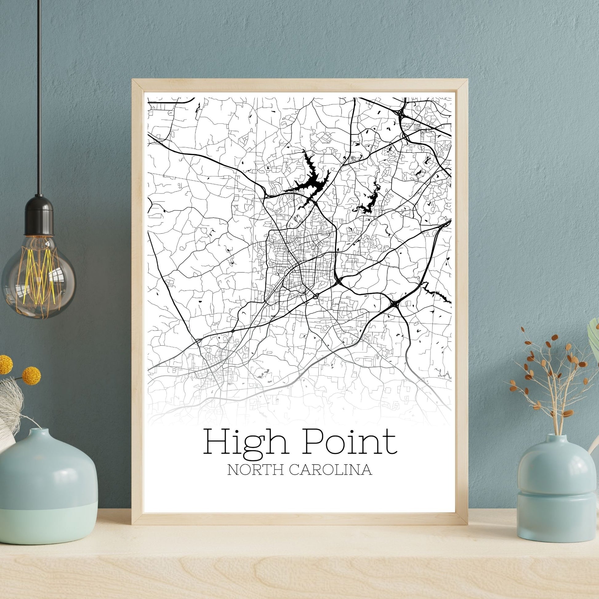 High Point North Carolina City Map Poster - GroovyGrove