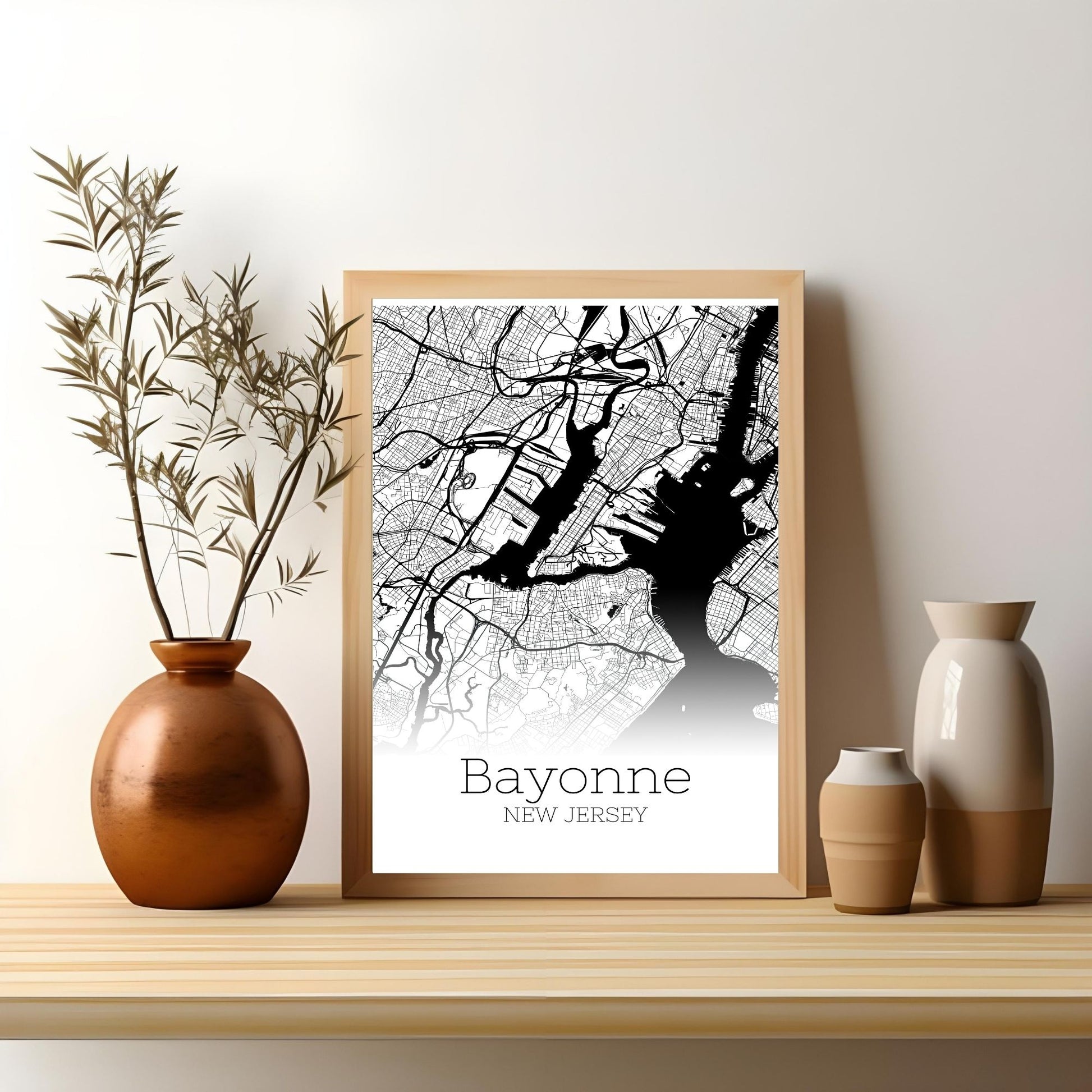 Bayonne New Jersey City Map Poster - GroovyGrove