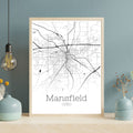 Mansfield Ohio City Map Poster - GroovyGrove