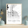 Salt lake City Utah City Map Poster - GroovyGrove