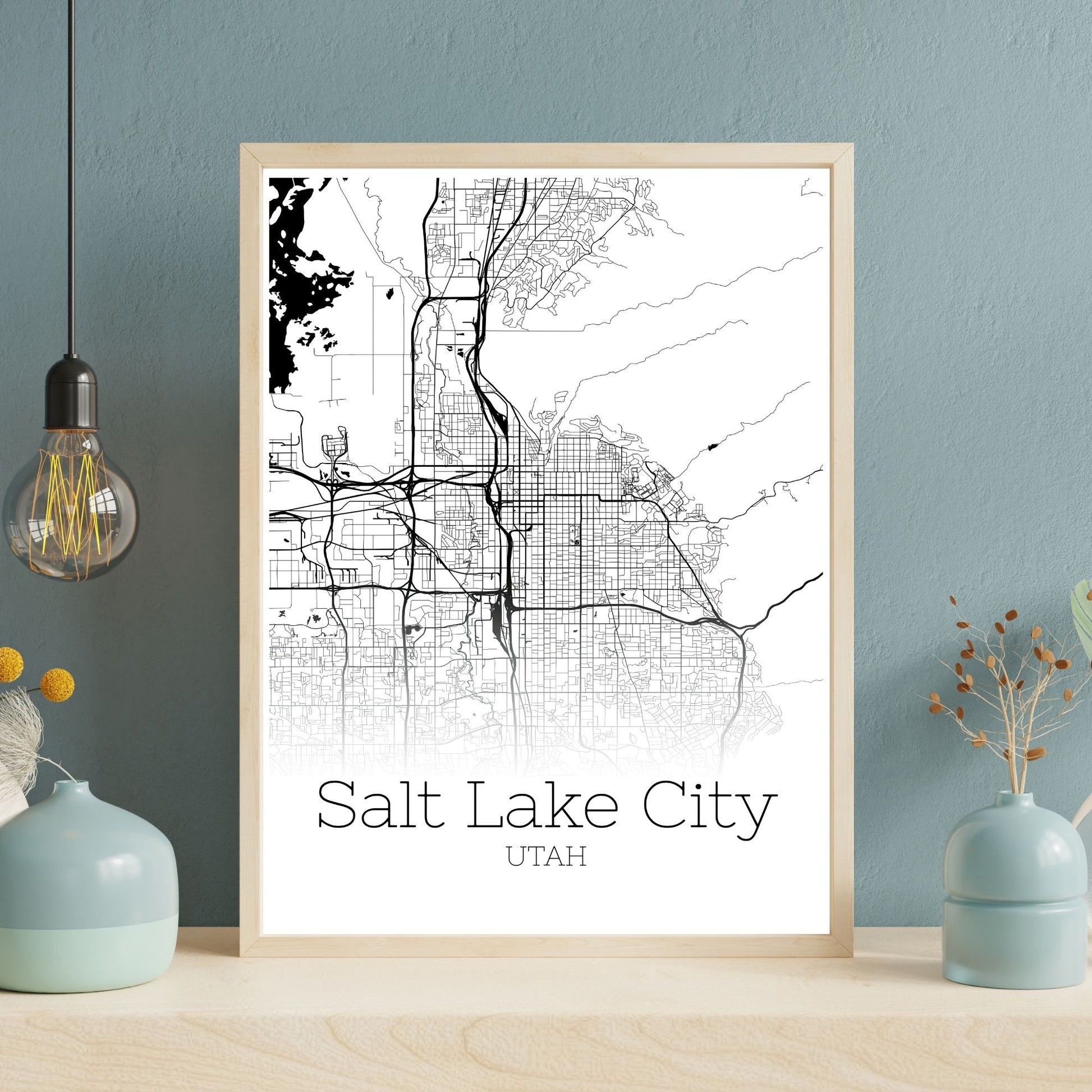 Salt lake City Utah City Map Poster - GroovyGrove