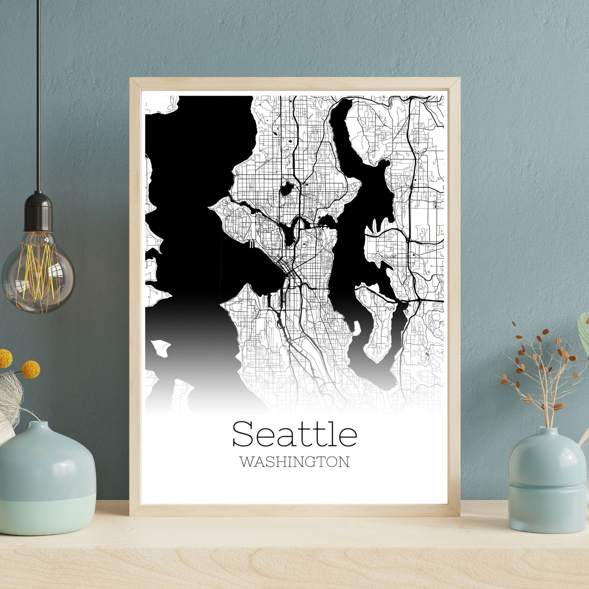 Seattle Washington City Map Poster - GroovyGrove