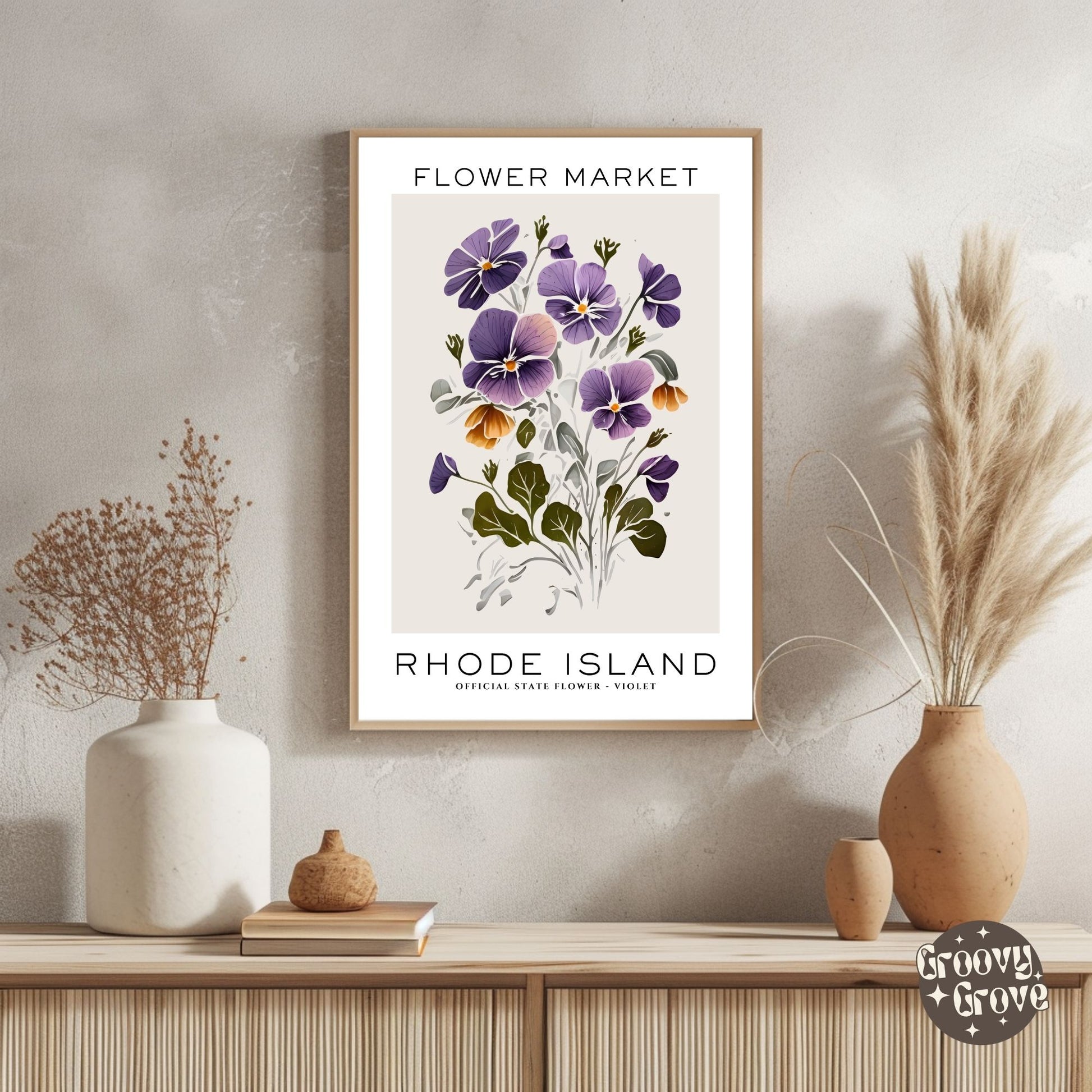 Rhode Island Flower Market Poster - GroovyGrove