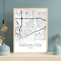 Haltom City Texas Map Poster - GroovyGrove