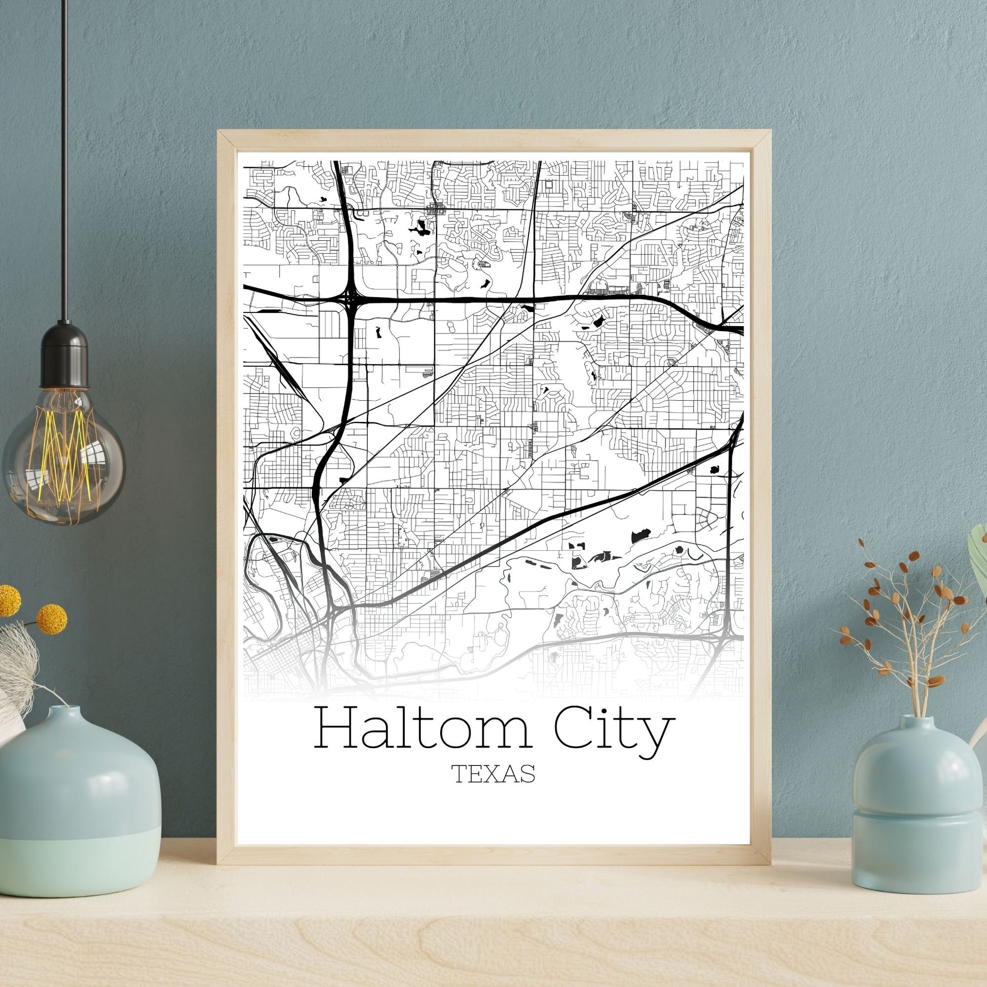 Haltom City Texas Map Poster - GroovyGrove