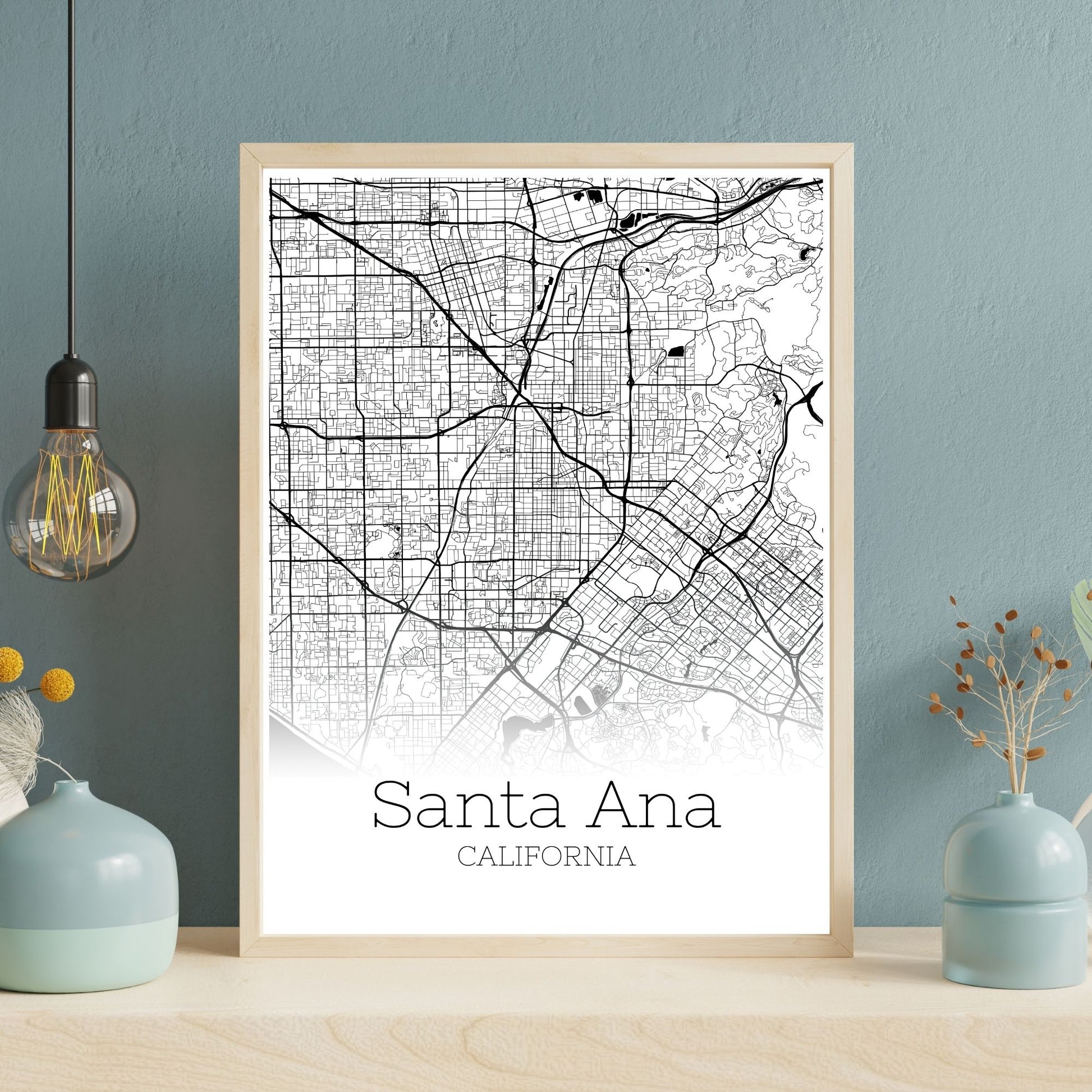 Santa Ana California City Map Poster - GroovyGrove