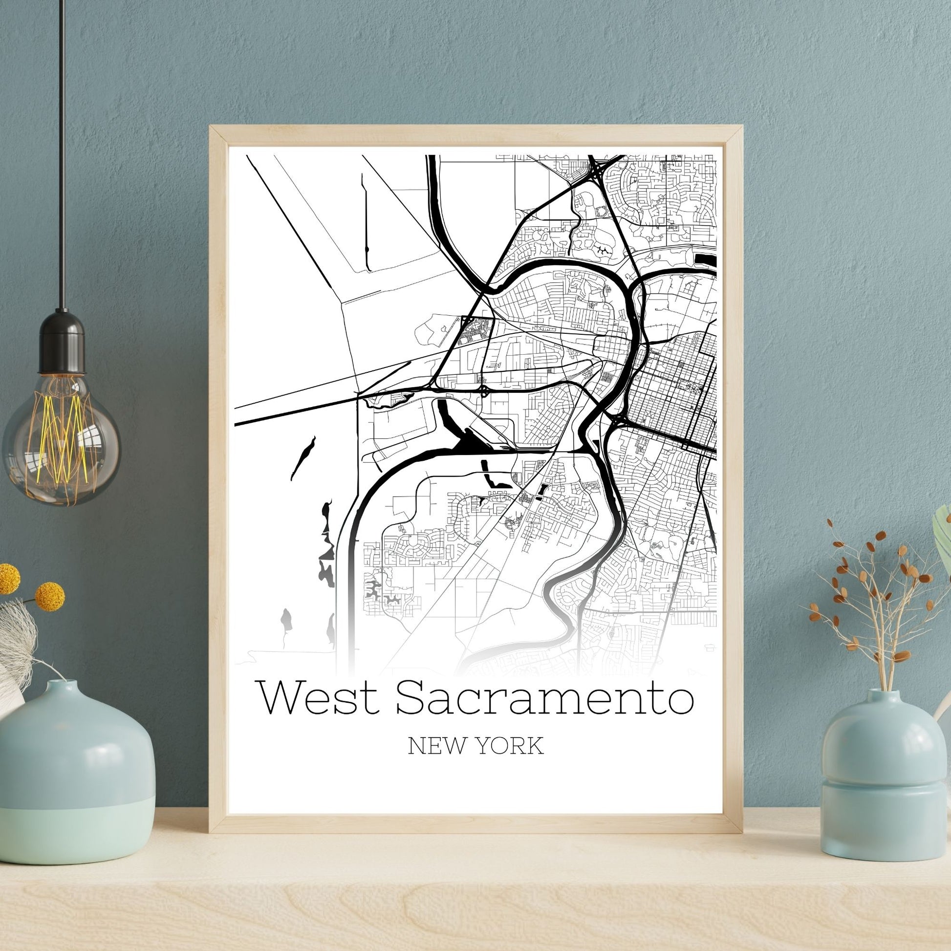 West Sacramento California City Map Poster - GroovyGrove