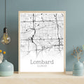 Lombard Illinois City Map Poster - GroovyGrove