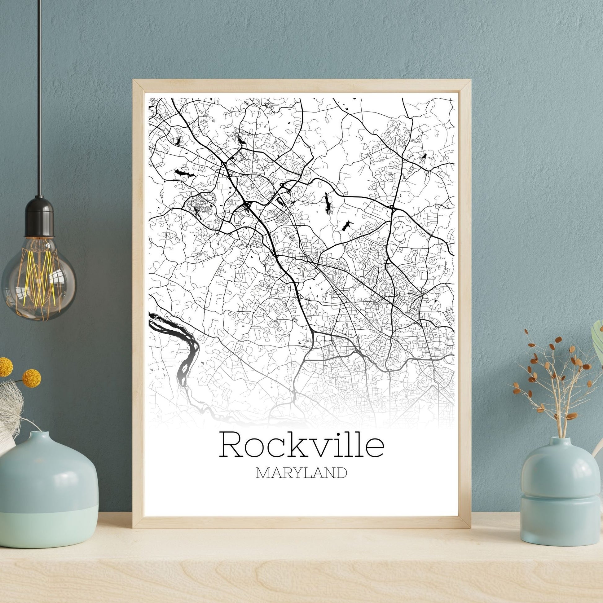 Rockville Maryland City Map Poster - GroovyGrove