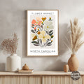 North Carolina Flower Market Poster - GroovyGrove