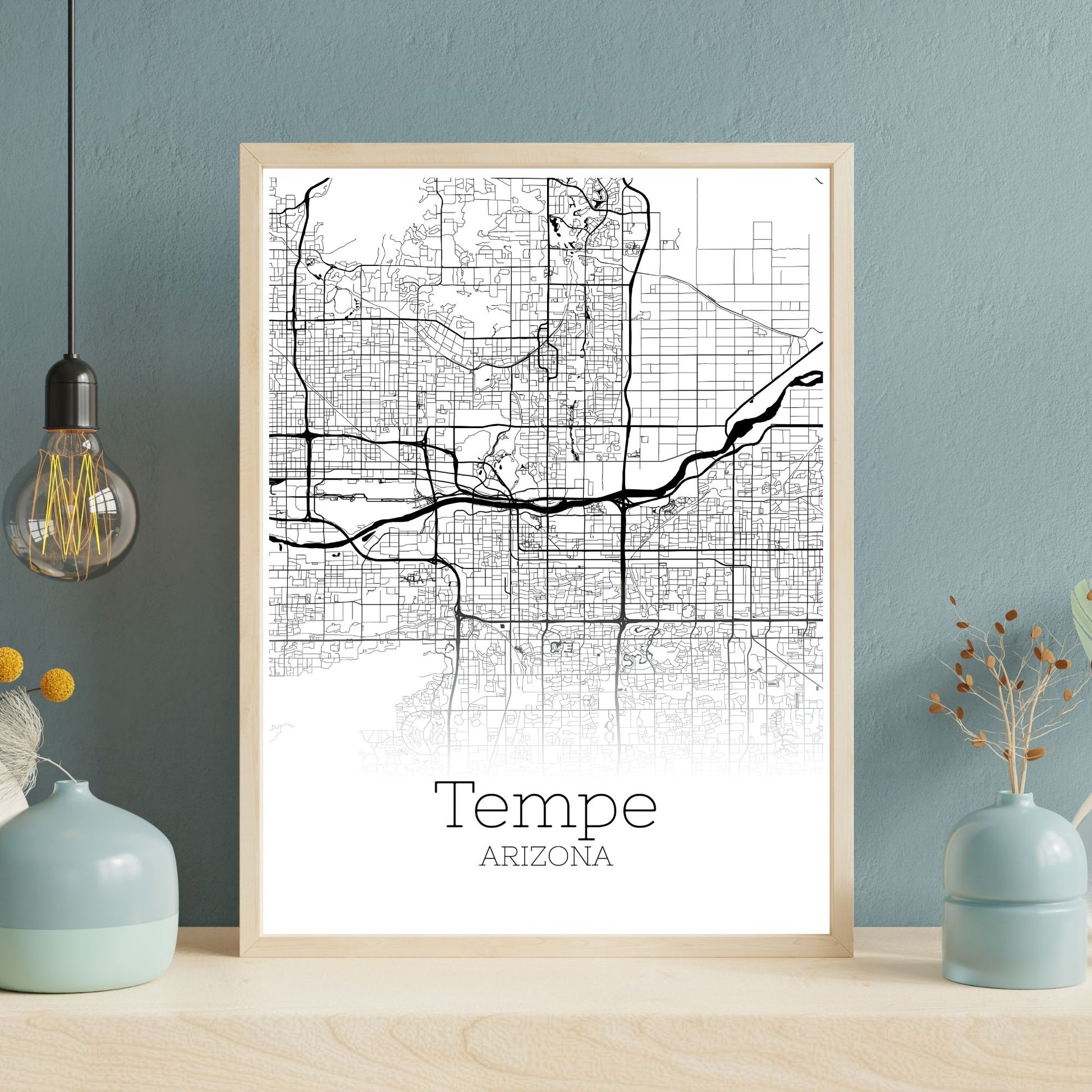 Tempe Arizona City Map Poster - GroovyGrove