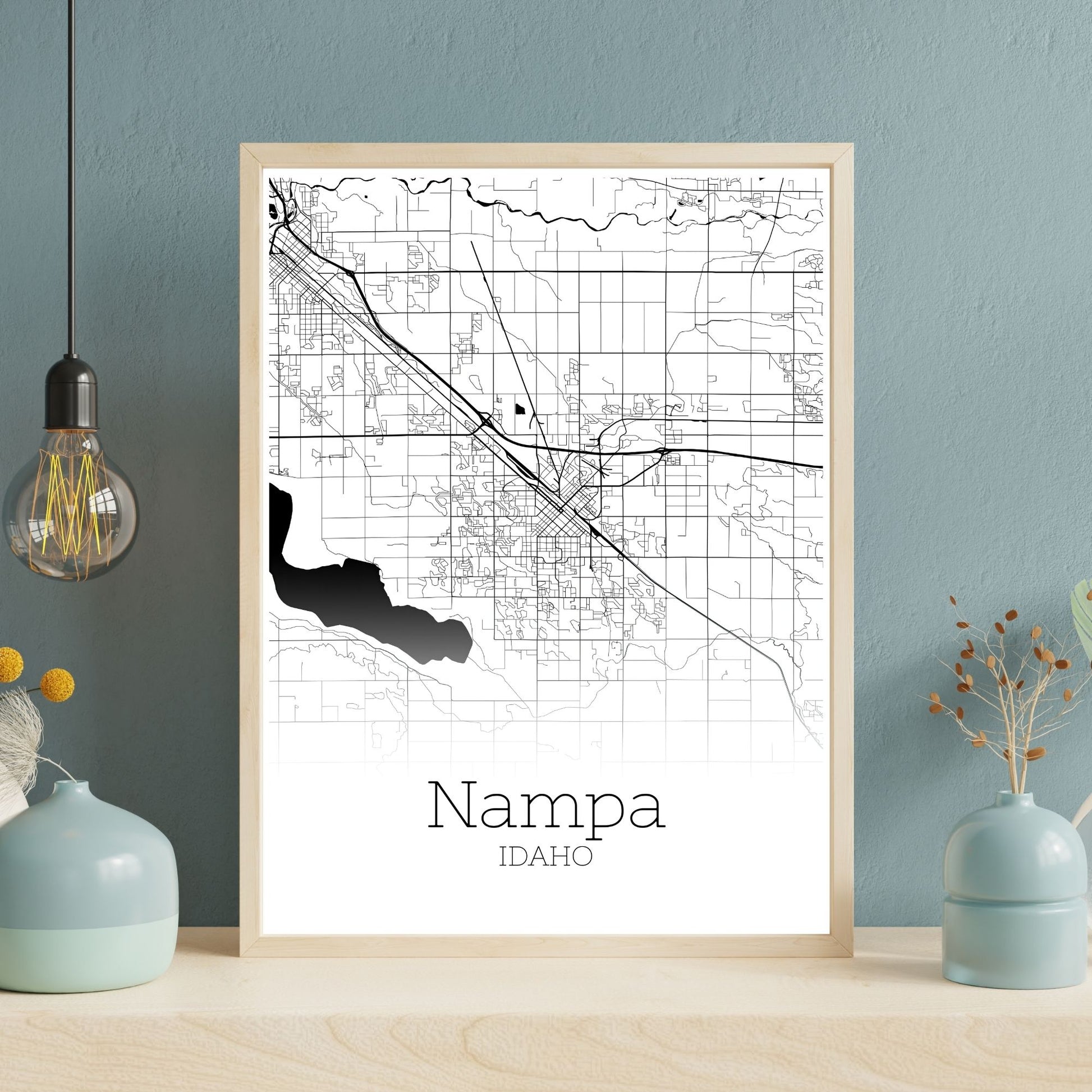 Nampa Idaho City Map Poster - GroovyGrove