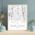 South Jordan Utah City Map Poster - GroovyGrove