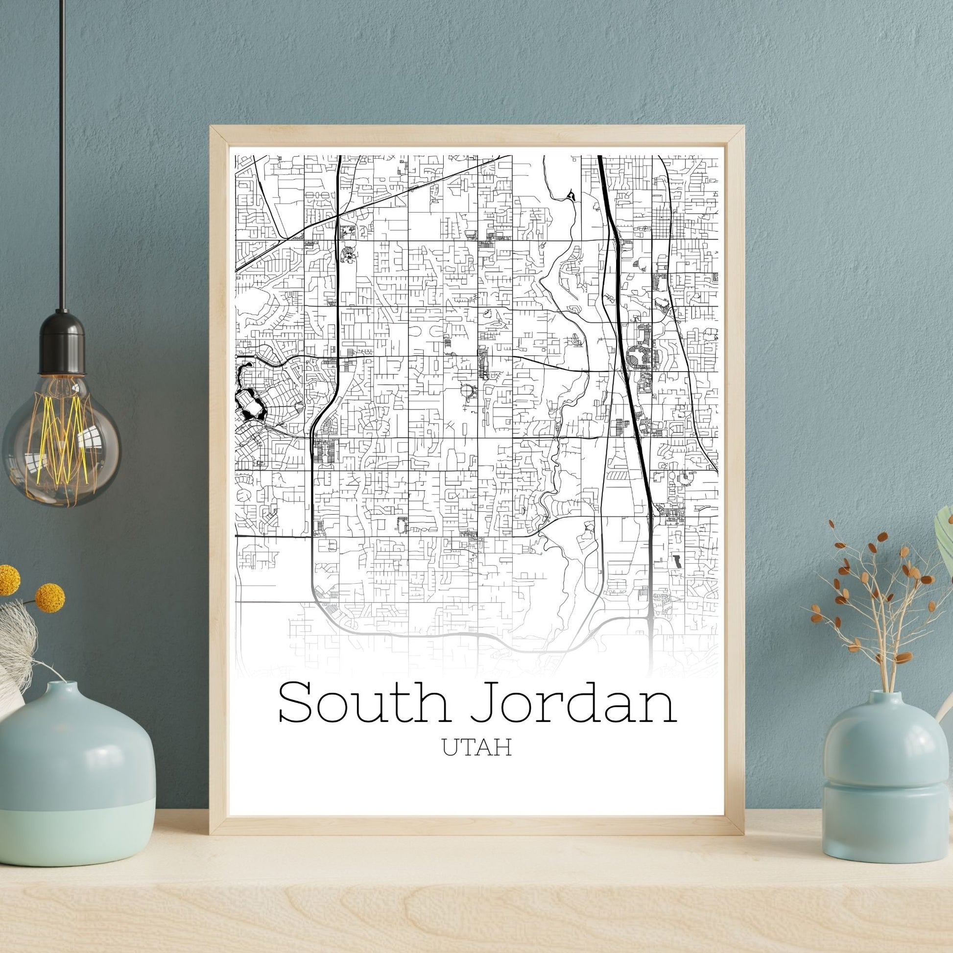 South Jordan Utah City Map Poster - GroovyGrove