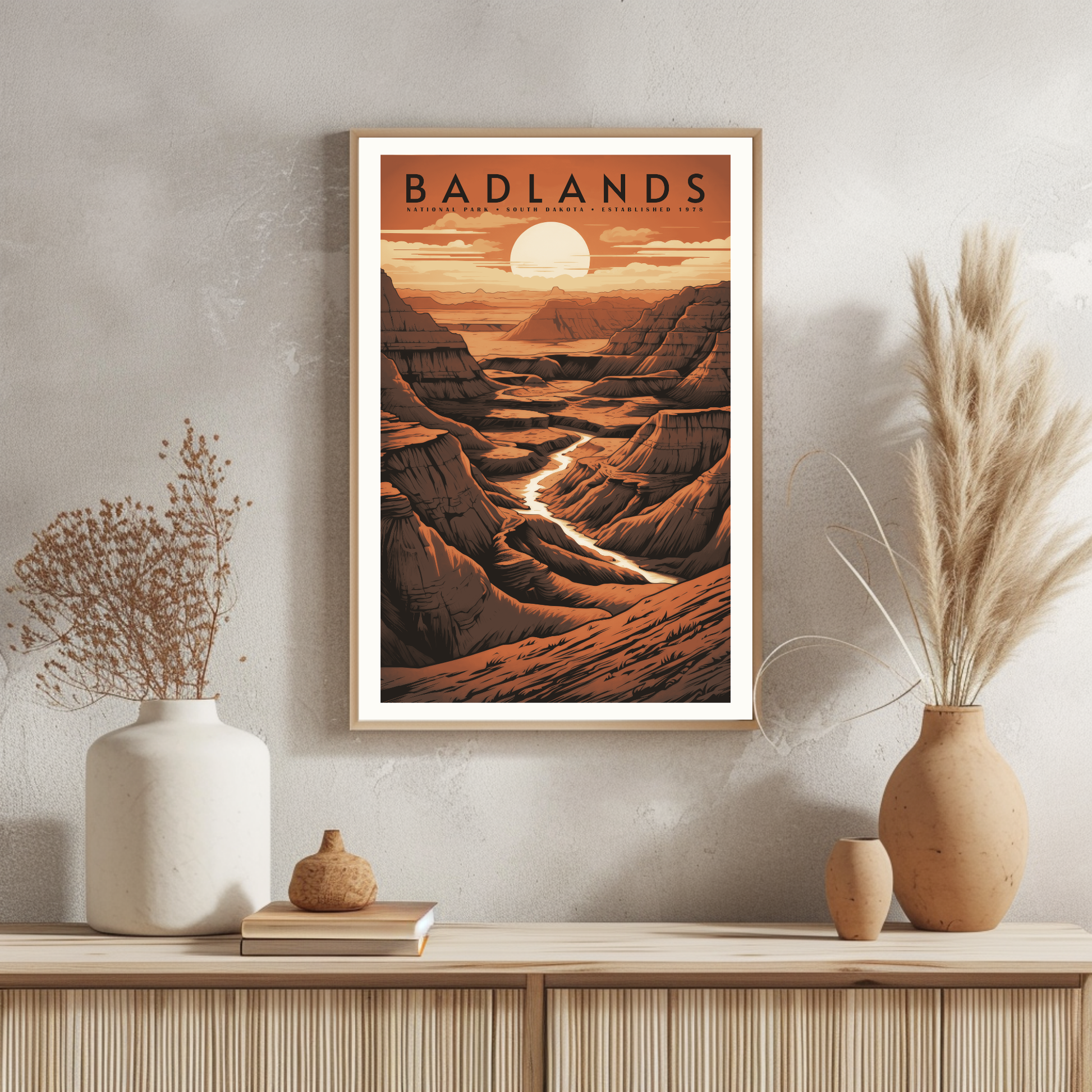 Badlands National Park Vintage Poster - GroovyGrove