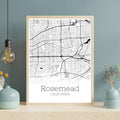 Rosemead California City Map Poster - GroovyGrove