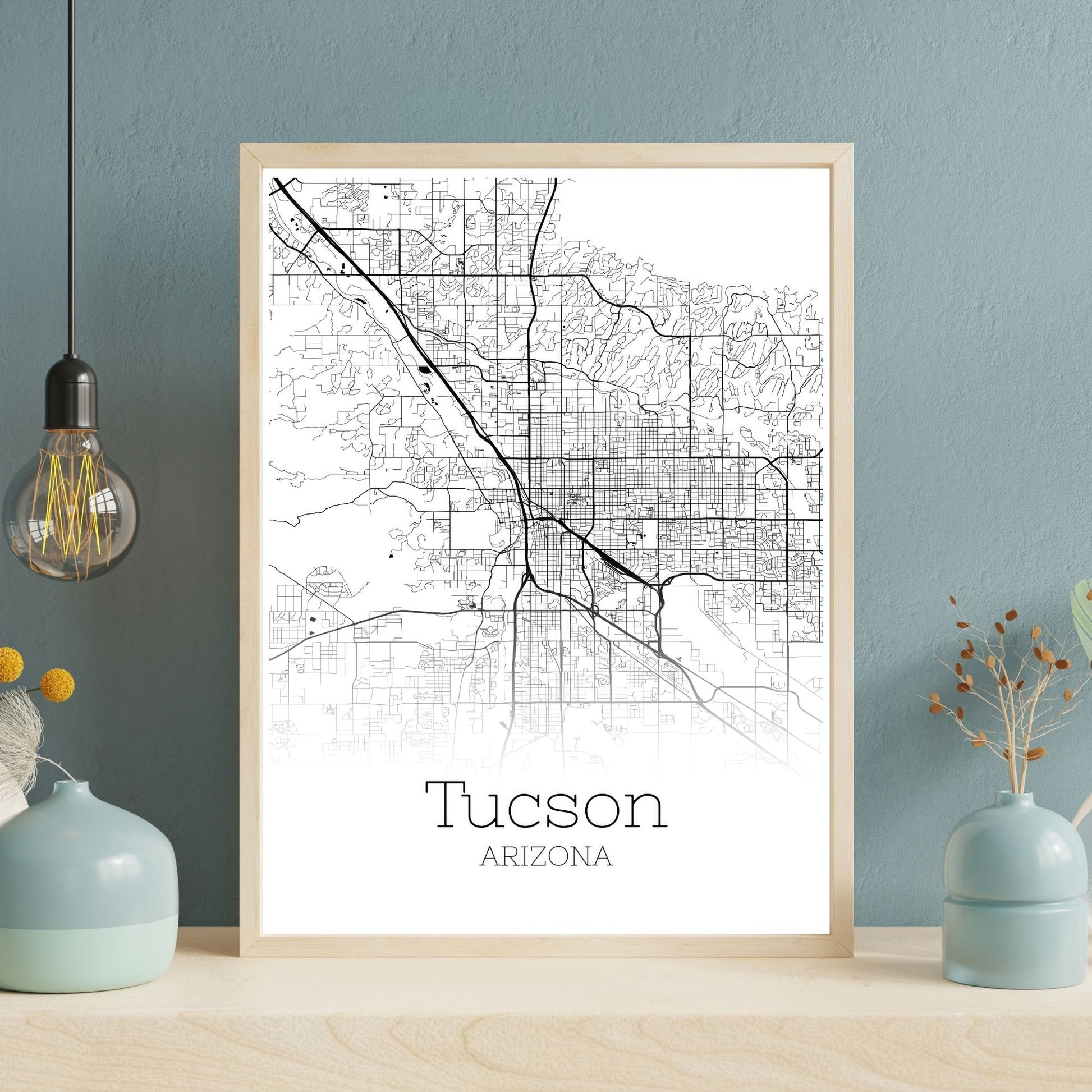 Tucson Arizona City Map Poster - GroovyGrove