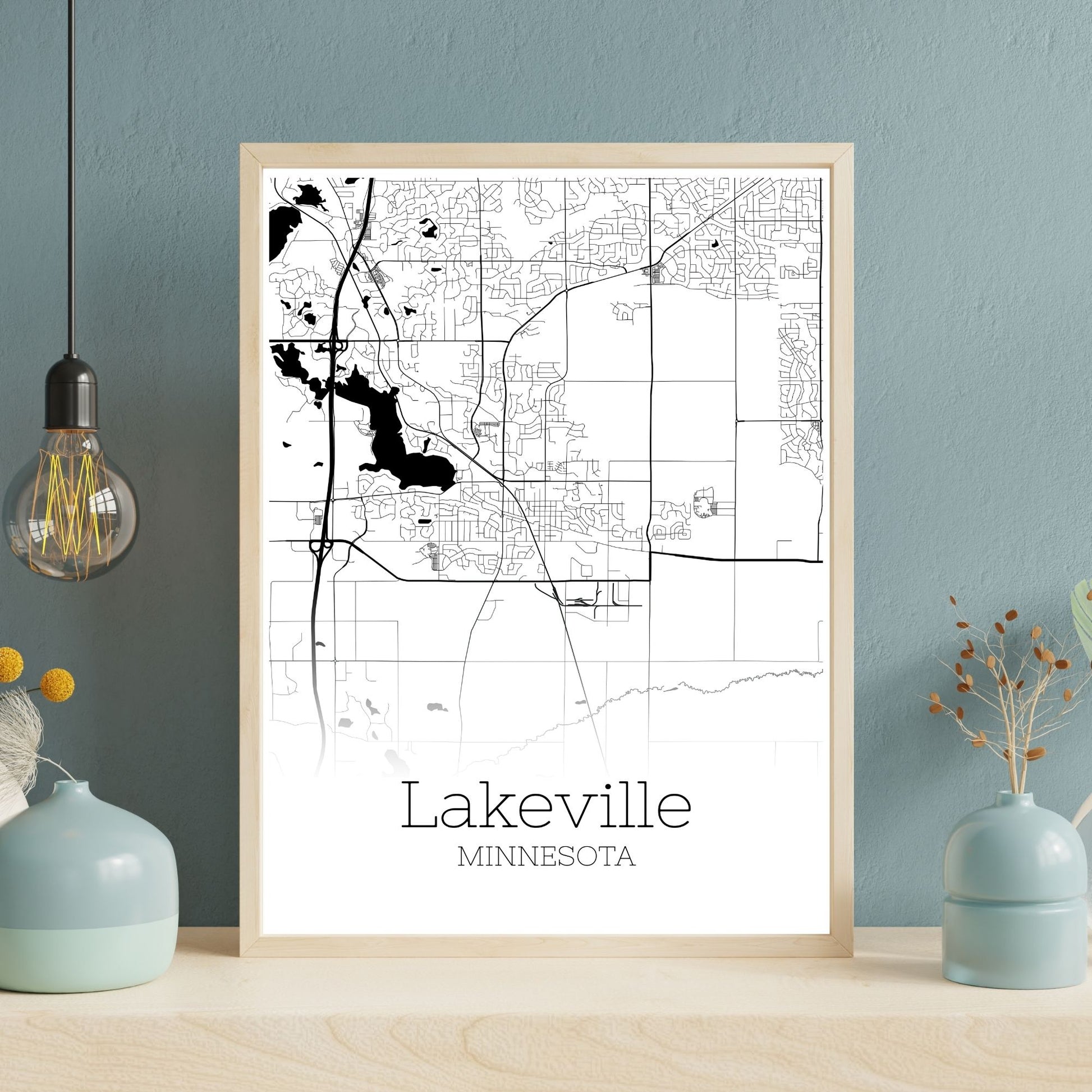 Lakeville Minnesota City Map Poster - GroovyGrove