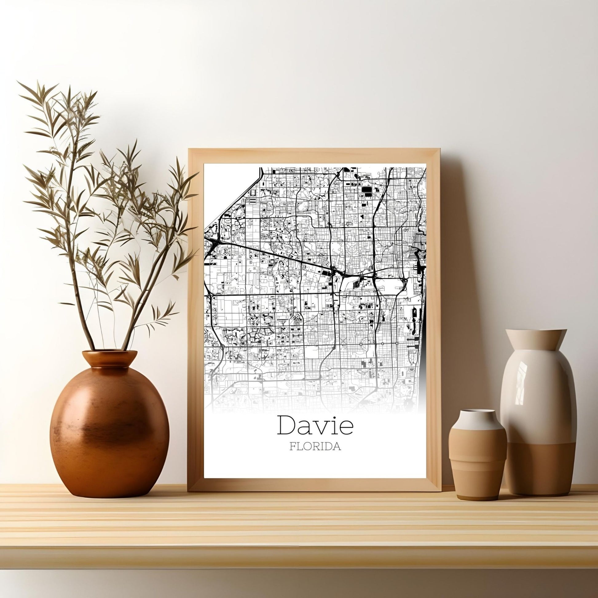 Davie Florida City Map Poster - GroovyGrove