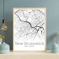 New Brunswick New Jersey City Map Poster - GroovyGrove