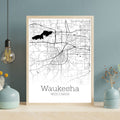 Waukesha Wisconsin City Map Poster - GroovyGrove