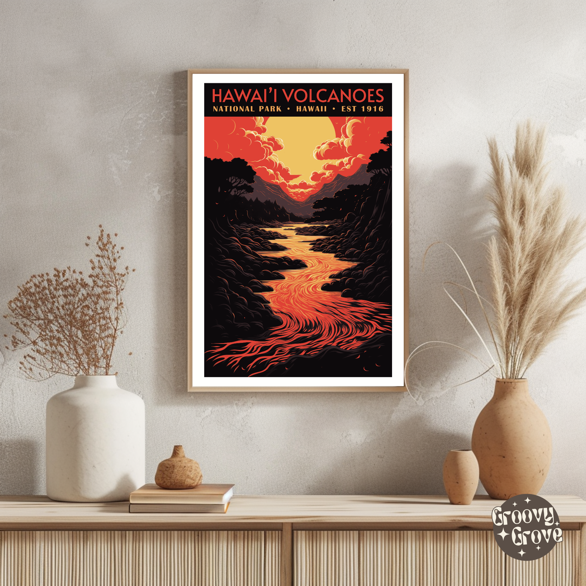 Hawaiʻi Volcanoes National Park Vintage Poster - GroovyGrove