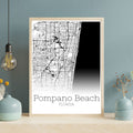 Pompano Beach Florida City Map Poster - GroovyGrove