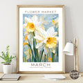 March Birthday Flower Market Poster - GroovyGrove