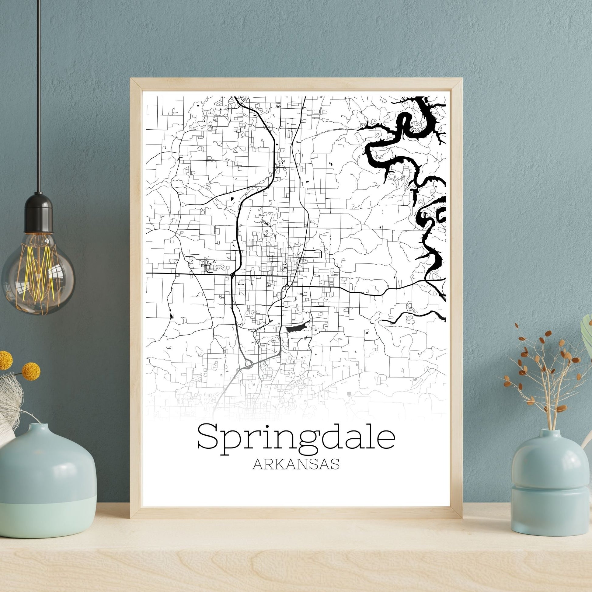 Springdale Arkansas City Map Poster - GroovyGrove