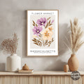 Massachusetts Flower Market Poster - GroovyGrove