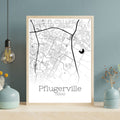 Pflugerville Texas City Map Poster - GroovyGrove