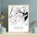 Peabody Massachusetts City Map Poster - GroovyGrove