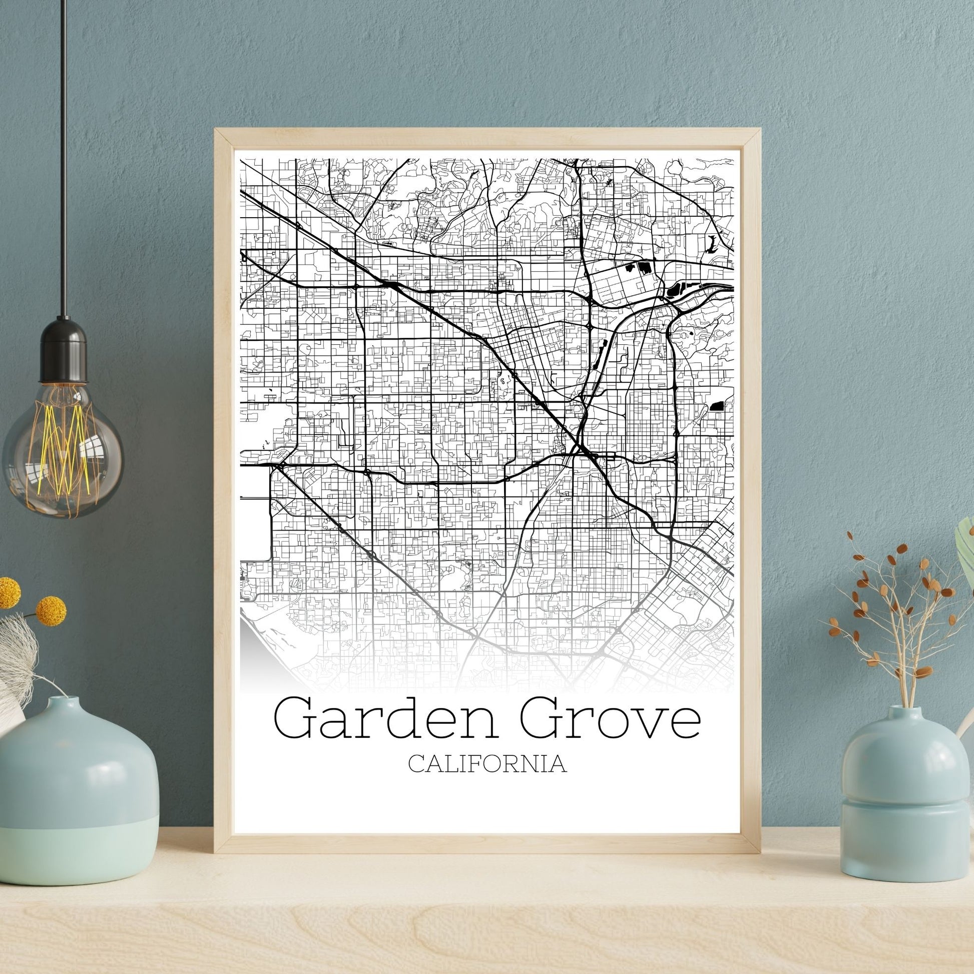 Garden Grove California City Map Poster - GroovyGrove