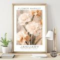 January Birthday Flower Market Poster - GroovyGrove