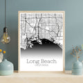 Long Beach California City Map Poster - GroovyGrove