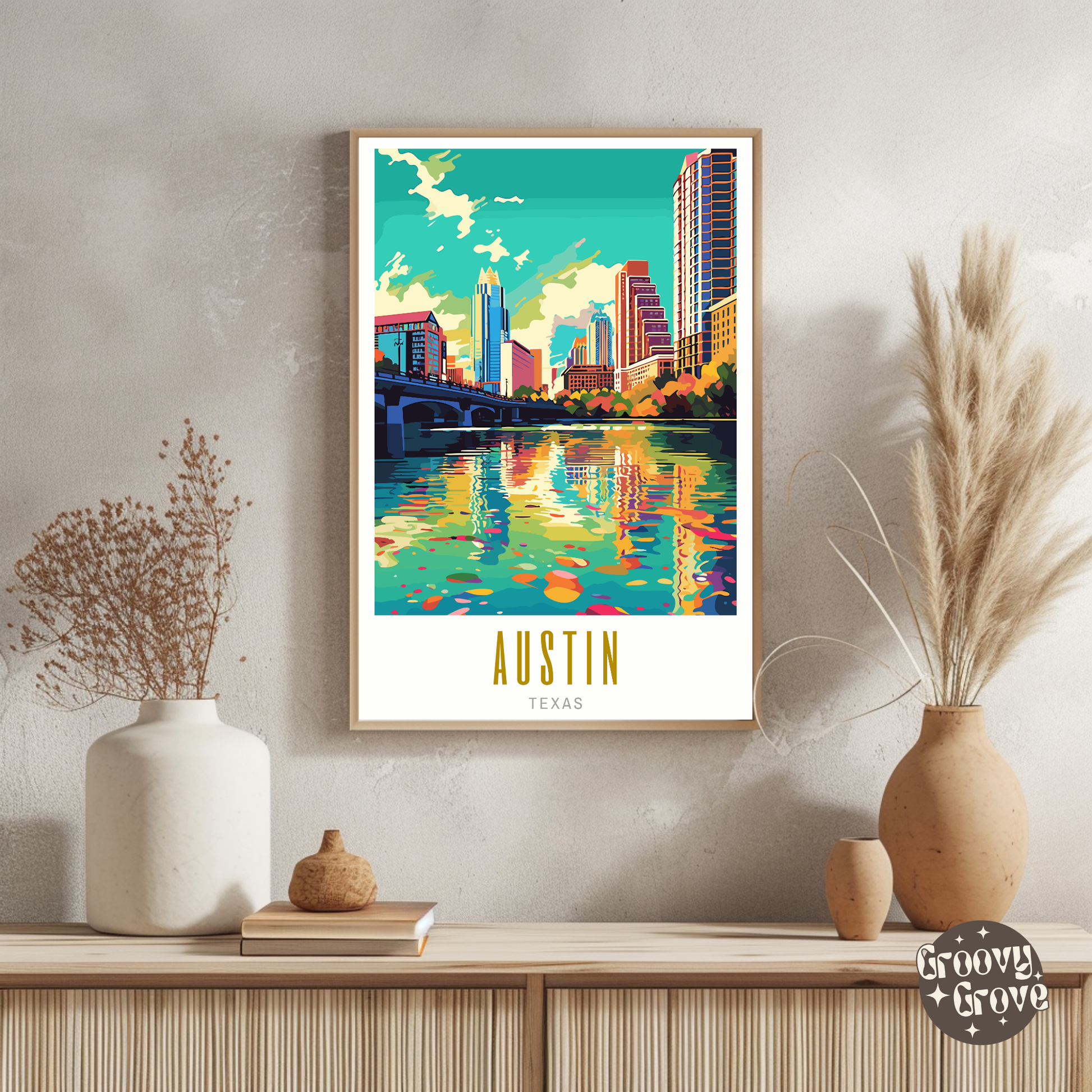 Austin Texas Poster - GroovyGrove