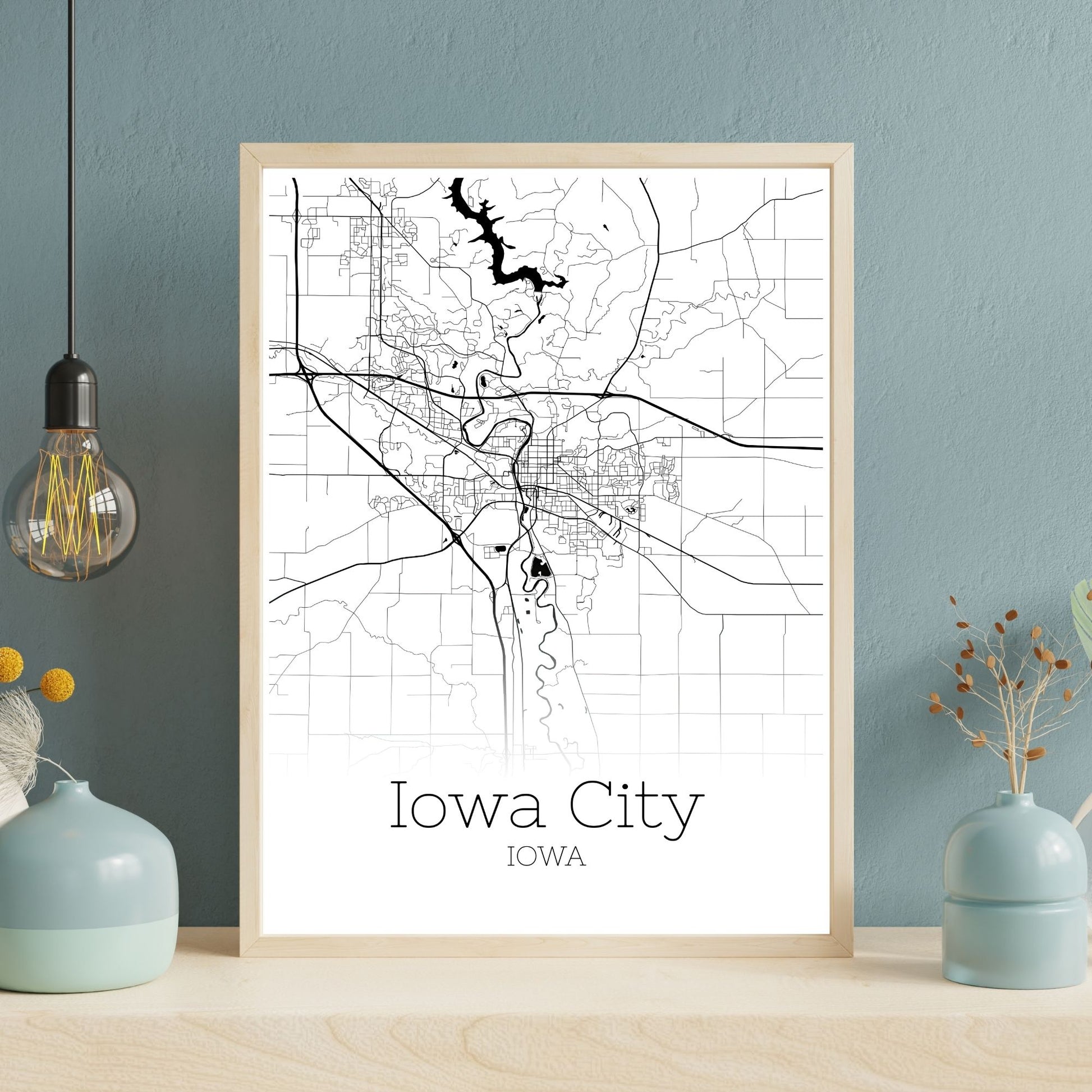 Iowa City Iowa Map Poster - GroovyGrove