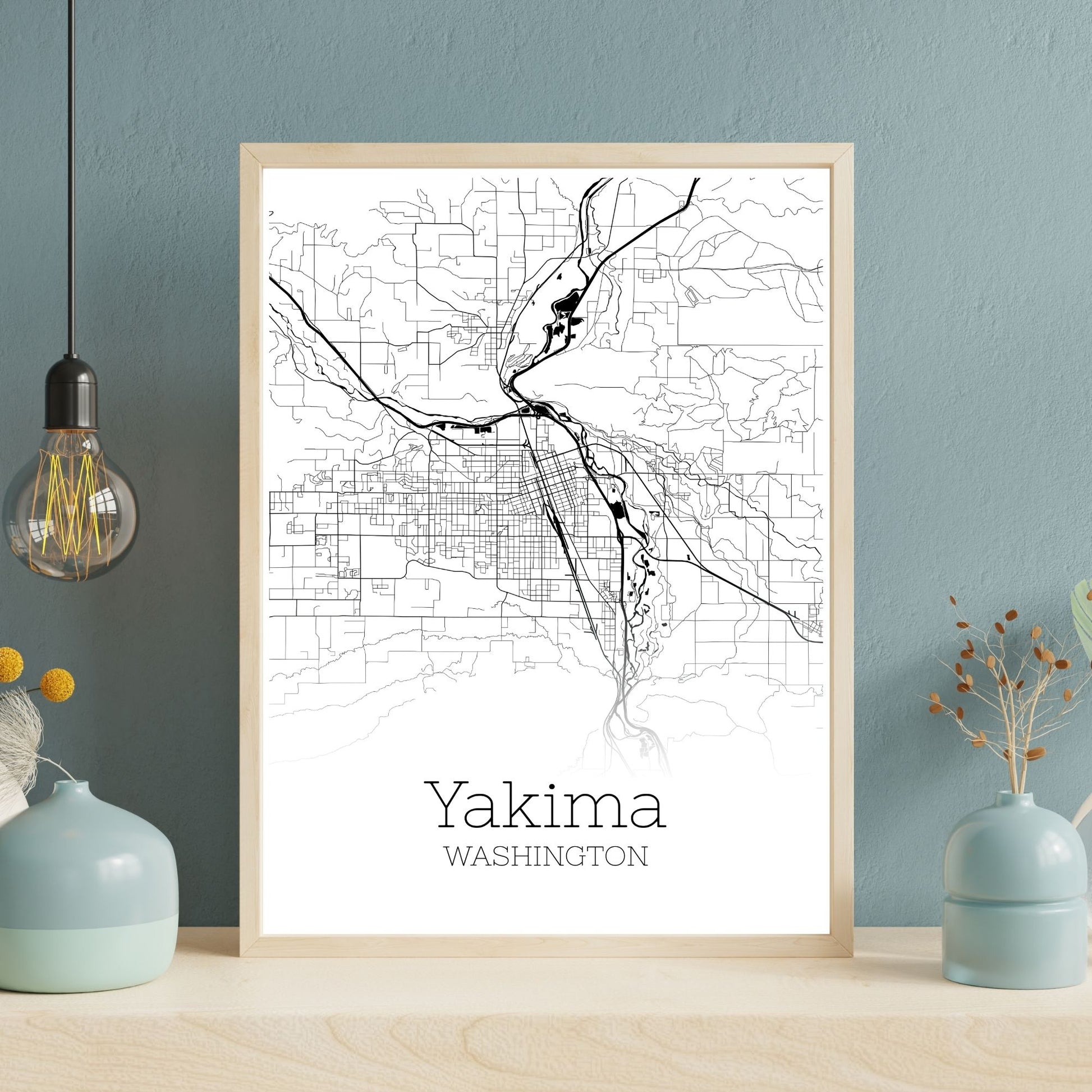 Yakima Washington City Map Poster - GroovyGrove