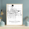 Grand Forks North Dakota City Map Poster - GroovyGrove