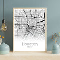 Houston Texas City Map Poster - GroovyGrove