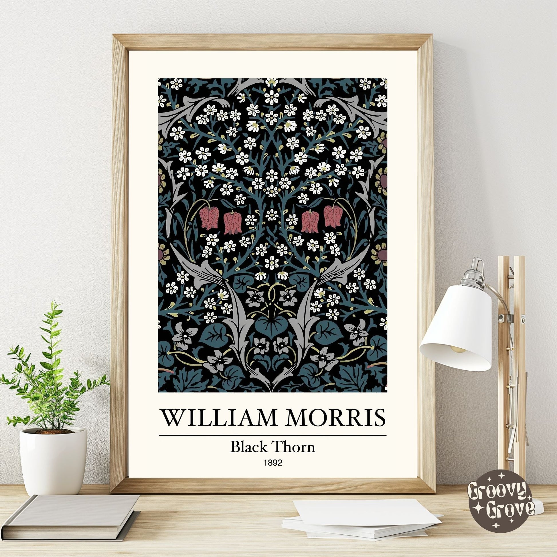 Black Thorn 1892 William Morris Poster - GroovyGrove