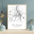 St. Cloud Minnesota City Map Poster - GroovyGrove