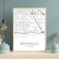 Kentwood Michigan City Map Poster - GroovyGrove