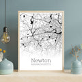 Newton Massachusetts City Map Poster - GroovyGrove