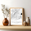 Citrus Heights California City Map Poster - GroovyGrove