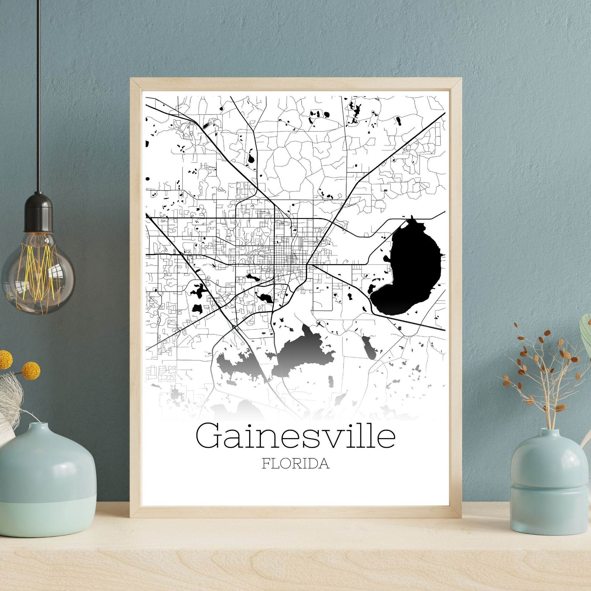 Gainesville Florida City Map Poster - GroovyGrove