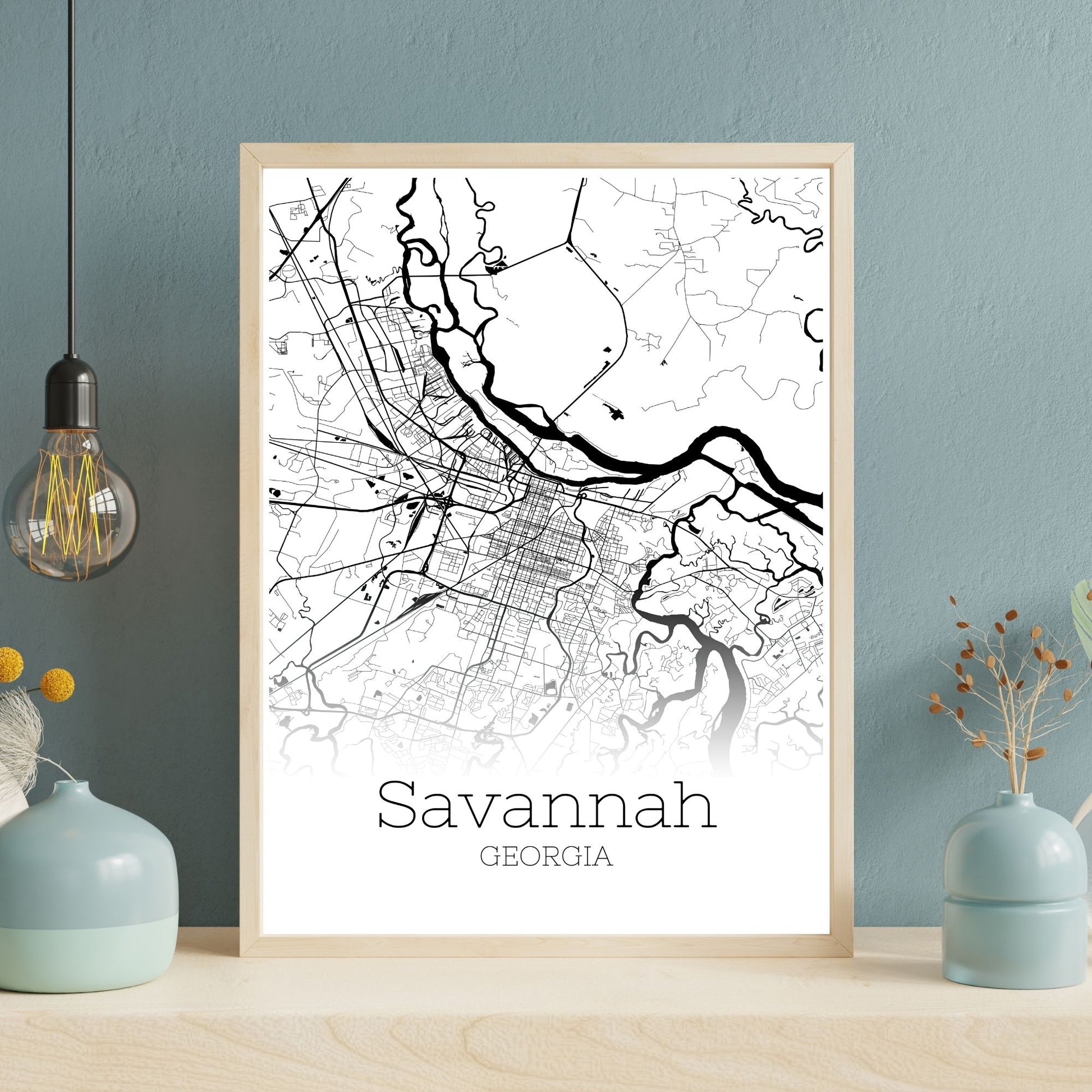 Savannah Georgia City Map Poster - GroovyGrove