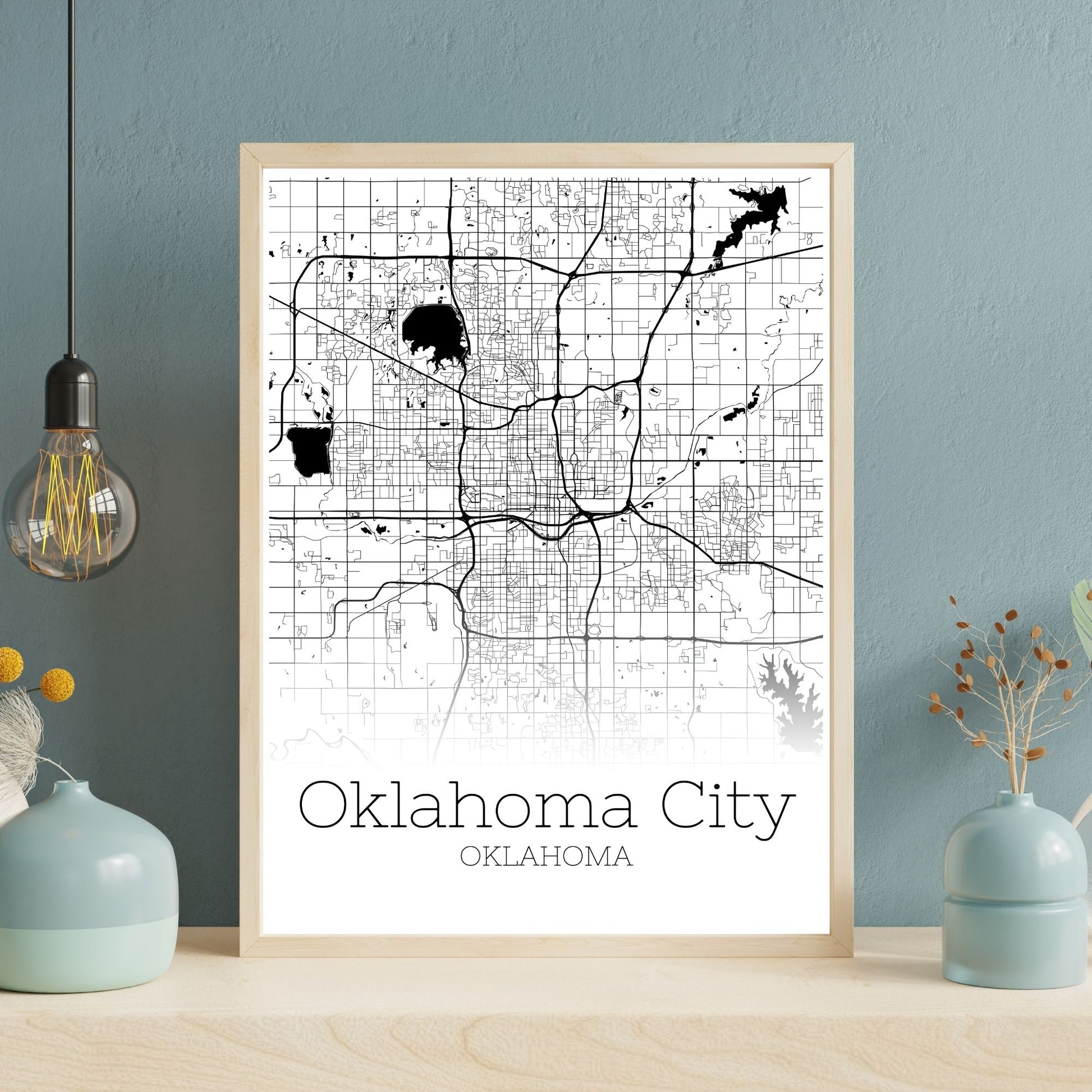 Oklahoma City Oklahoma Map Poster - GroovyGrove