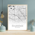 Southfield Michigan City Map Poster - GroovyGrove