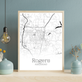 Rogers Arkansas City Map Poster - GroovyGrove